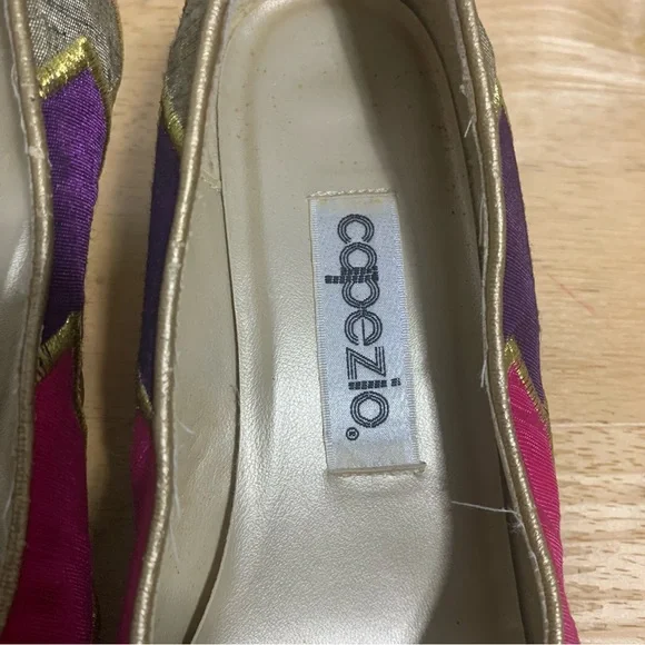 Vintage Women Tahití CAPEZIO‎ 7.5 Multicolored Fabric 2" Kitten Heel Pumps - Picture 5 of 7